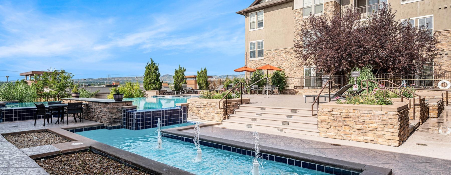 a swimming pool in a backyard